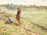 Alf Wallander Berry Picking Children a Summer Day oil painting picture wholesale